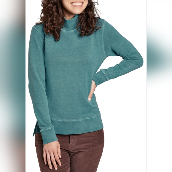 Toad & Co. - Hemp Mockneck Pullover Sweatshirt T1081902 | Blue Spruce | Size XS - Picture 2 of 13
